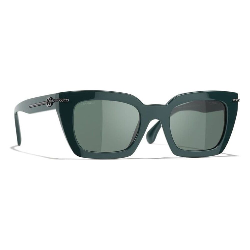 Chanel Acetate Square CC Polarized 5509-A Sunglasses Green